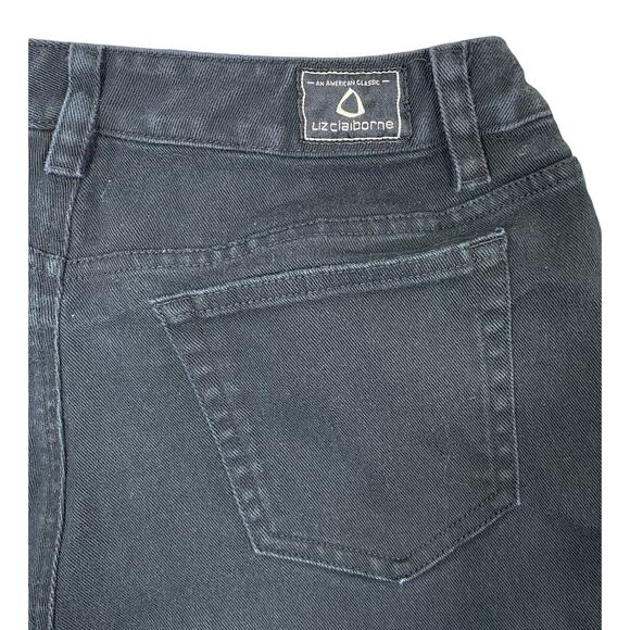 Vintage Bermuda Jean Shorts Women's 8R Black Cutoffs Stretch Denim Modest Grunge - Picture 5 of 6